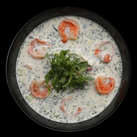 Окрошка с креветкой Окрошка с креветкой