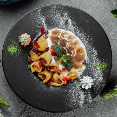 Мини блинчики с творогом и меренгой Мини блинчики с творогом и меренгой