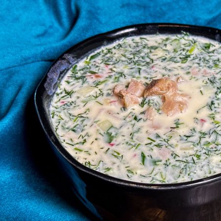 Суп окрошка c курицей (400г) Суп окрошка c курицей (400г)